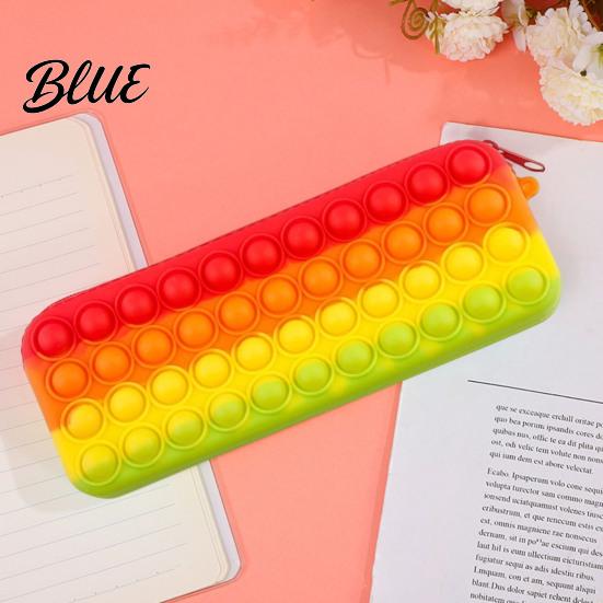 Decompression Pencil Case Pop Case Large Capacity Silicone Storage Bag with Odorless Bubble Toy Stationery for Kids School Office Stress Reducing