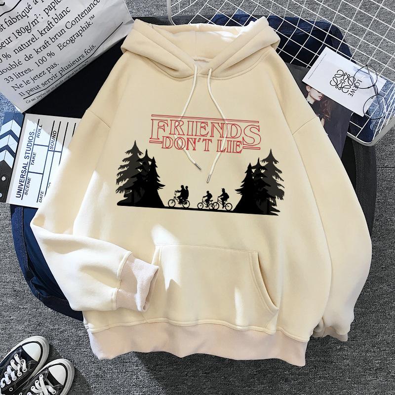

Худі з принтом Stranger Things Весна Осінь Чоловіче Жіноче З Довгим Рукавом З Капюшоном Повсякденне Тепле Спортивне Худі L