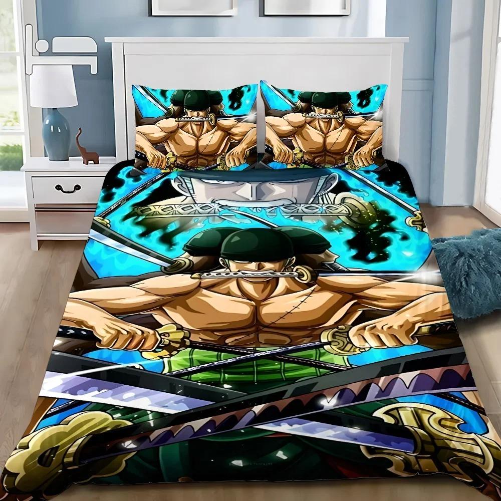 Anime Duvet Cover Pillowcase Bedding Set O-Ones Pieces Luffys Adult Boy Girl Bedroom Decoration Children Gift Single Double Size