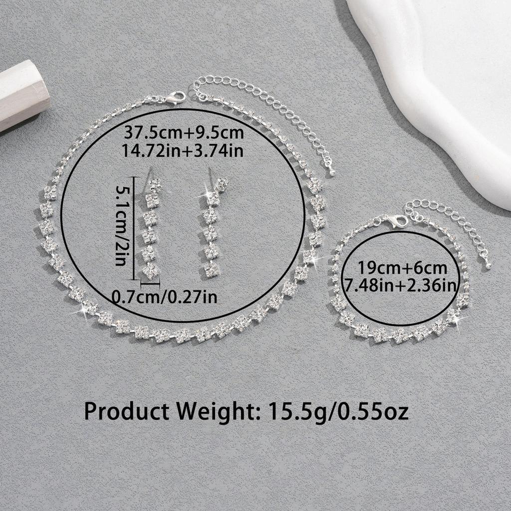 New Elegant Women's Set of Exquisite Claw Chain Necklace, Exaggerated Earrings, Bracelet Set, Water Drop Neck Chain, Banquet Accessories for Women