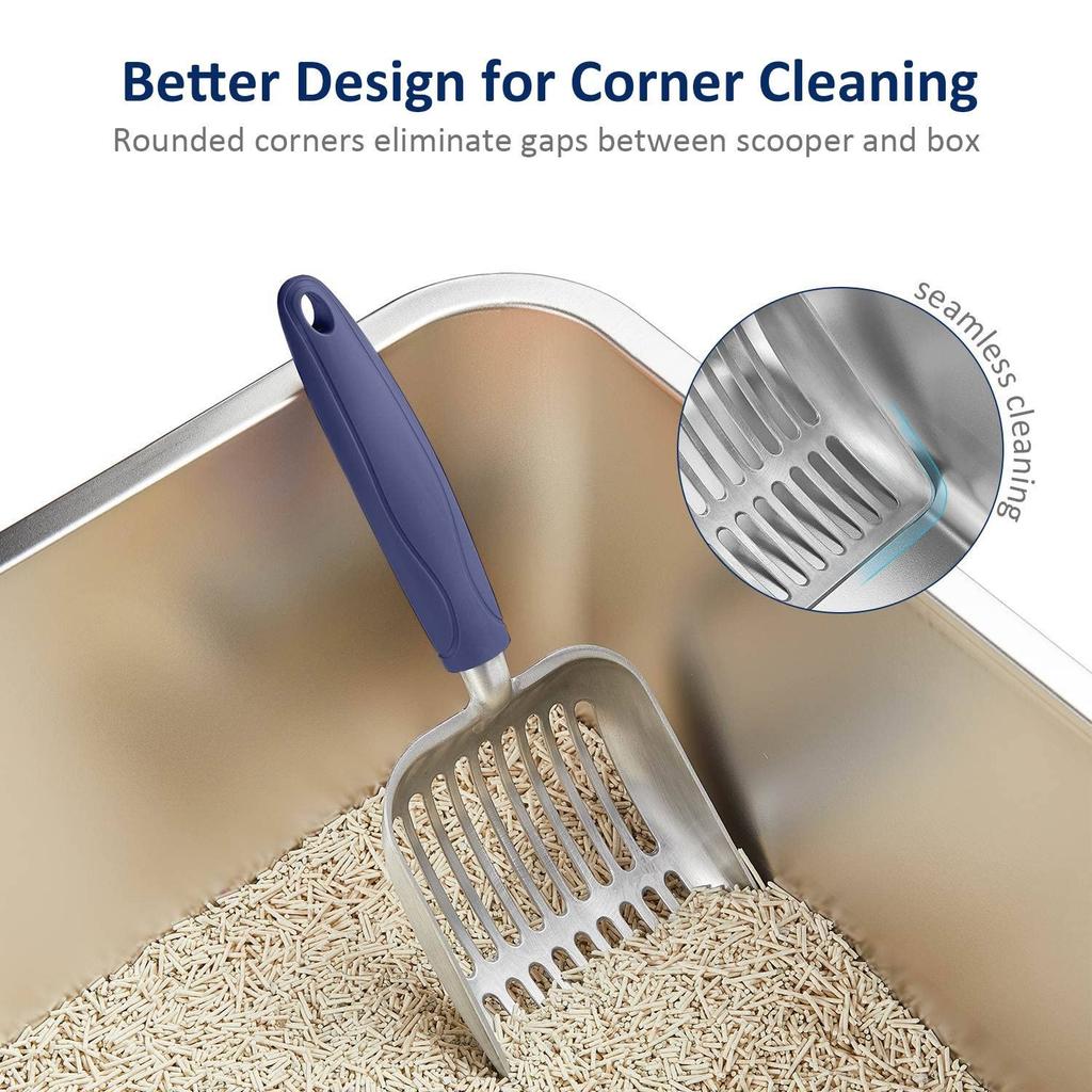 WePet Cat Litter Scoop Aluminum Alloy Sieve Long Handle Deep Heavy for Cat Litter Boxes - Scoop, Shovel, Duty,