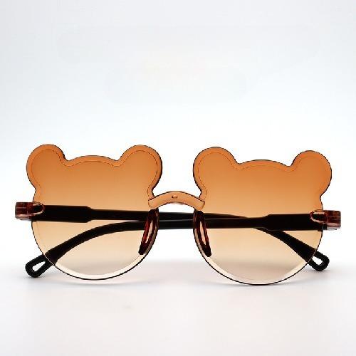 1Pc Outdoor Travel Skiing Sunglasses Cartoon Bear Sunglassess for Boy Girl Children Rimless Casual Sunglasses UV400 Fashionable