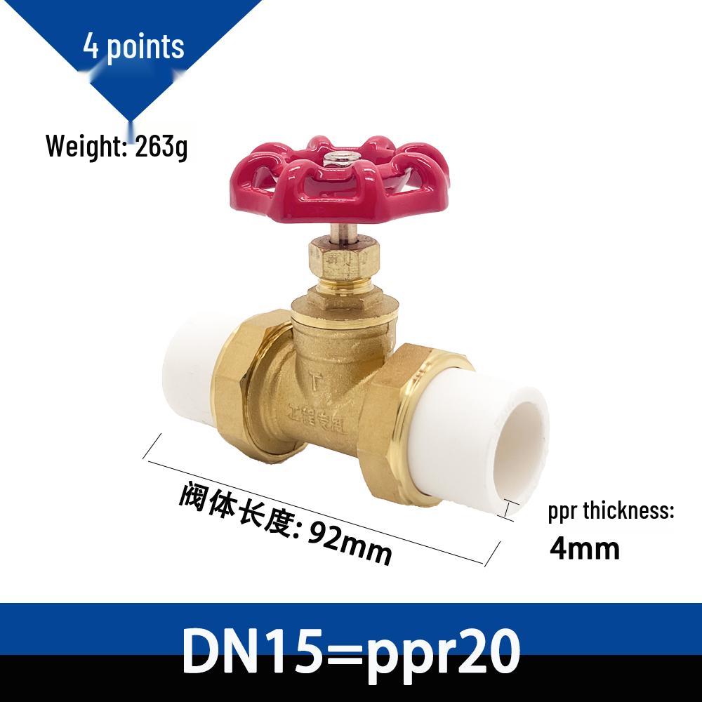 

Hot Melt PPR Double Union Copper Water Shut-off Valve, 4/6 Points Tap Pipe Valve Switch Accessory