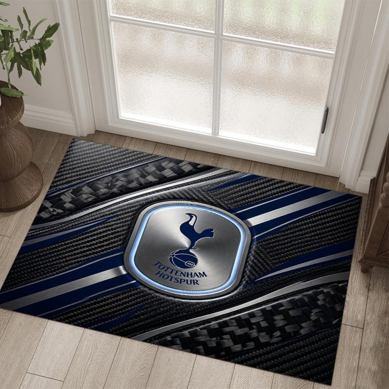 Tottenham Hotspur Design Crystal Velvet Carpet Cozy Non?Slip Printed Rug For Bedroom Living Room Entrance