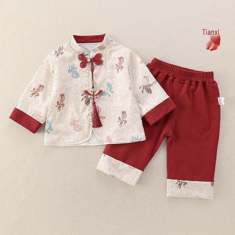 New Chinese Style Infant & Toddler Hanfu Set for Grasping Ceremony & Birthday
