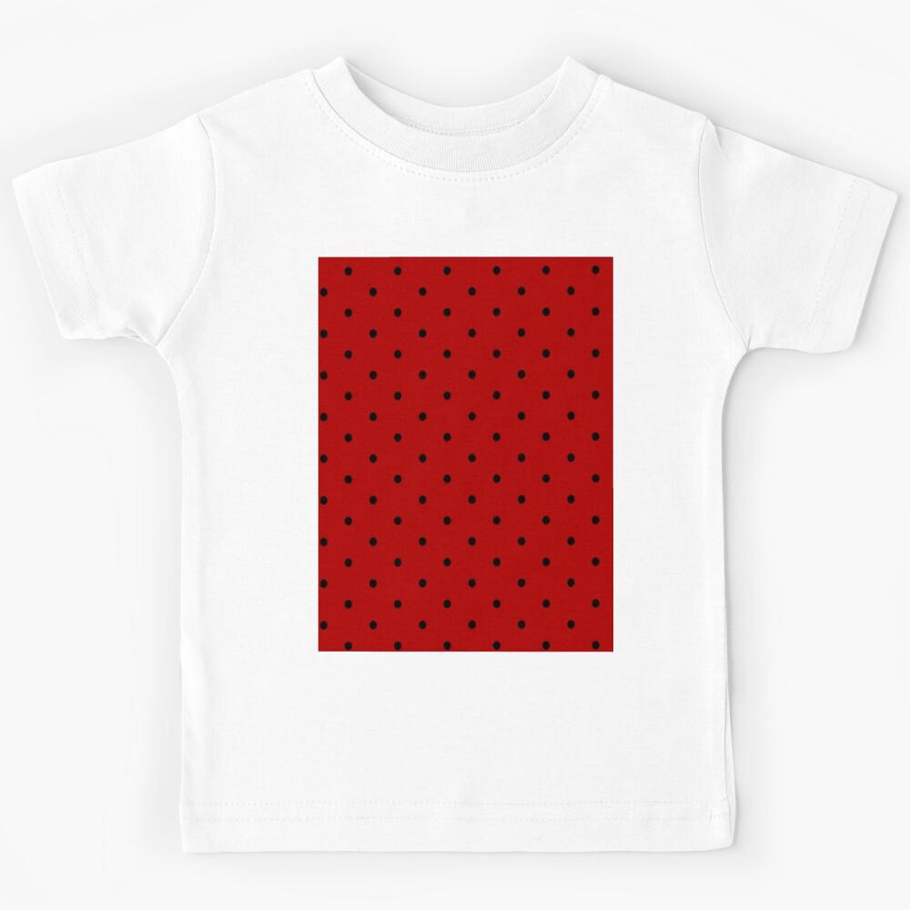 red with black polkadots Kids T-Shirt 120