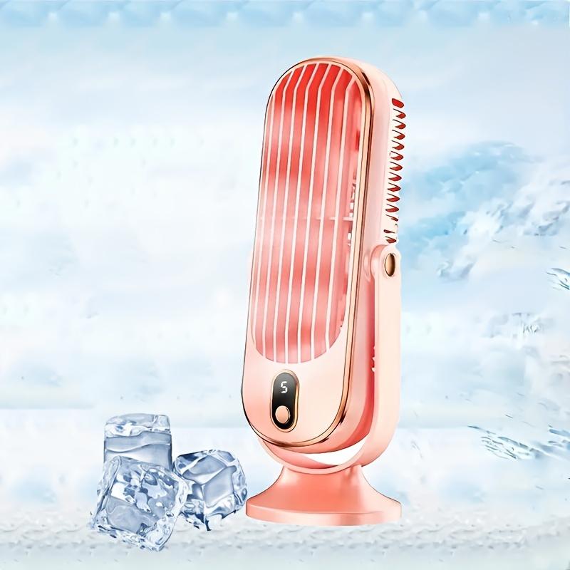 1pc, Rechargeable Portable Fan, Large Battery Dual Motor Home Compact Air Cooler, 5 Speed Air Cooling Fan 720° Surround Blower