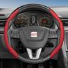 Suitable for Seat Steering Wheel Cover, Wave-Shaped Sporty Design, Breathable Leather, Segmented Anti-Slip Sweat-Absorbing Protective