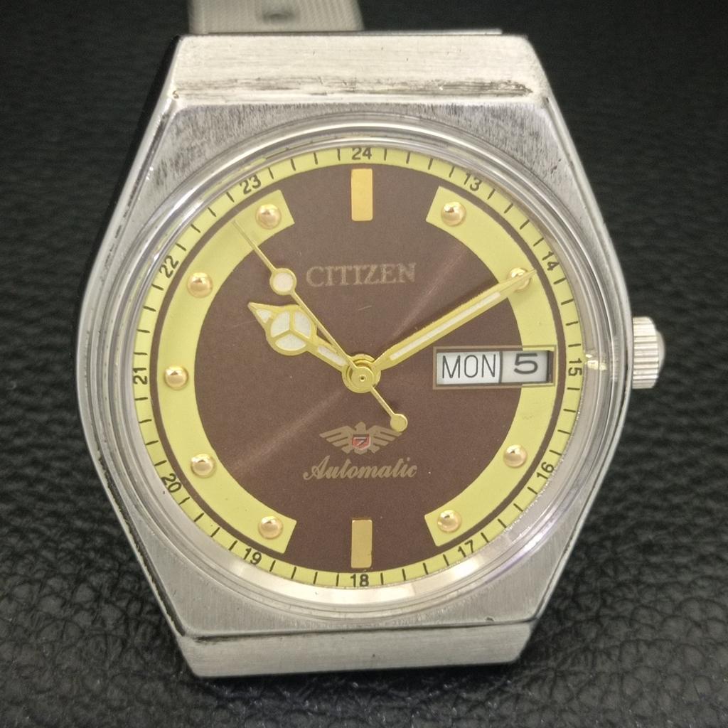 Citizen AUTOMATIC VINTAGE 8200 JAPAN MENS BROWN COLOR DIAL WATCH A702135-5 R208-a702135