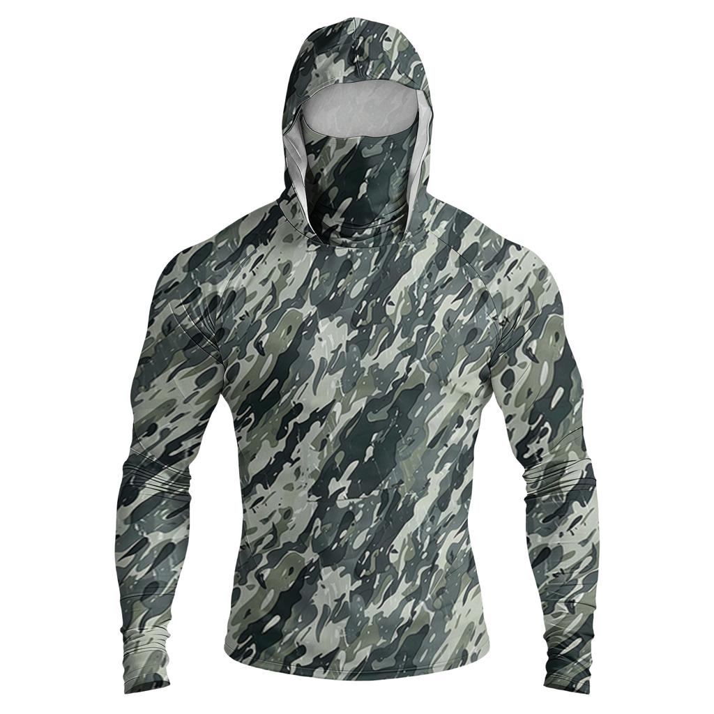 Men's Casual Drop-Shoulder Hooded Long-Sleeve  Shirt