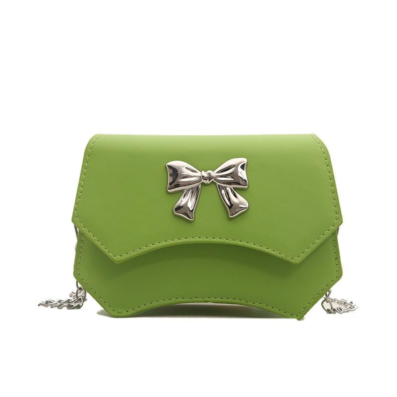 

Fashion Butterfly Bow Women s Bag 2024 Summer New Solid Color Shoulder Bag Simple Crossbody Bag Casual Small Square Bag зелений