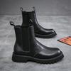 Men's Chelsea Boots Fashion Boots Cowhide Autumn and Winter New Martin Platform Outdoor Leisure Mid Tube Wenzhou