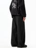 Unisex Retro Black Scimitar Wide-Leg Casual Pants for Spring & Autumn