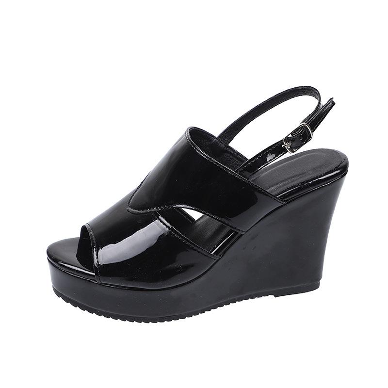Fashion Fish Mouth Slope Heel Sandals for Women 2025 Summer New Thick Bottom Anti Slip High Heels Platform Shoes Zapatos De Mujer 2025