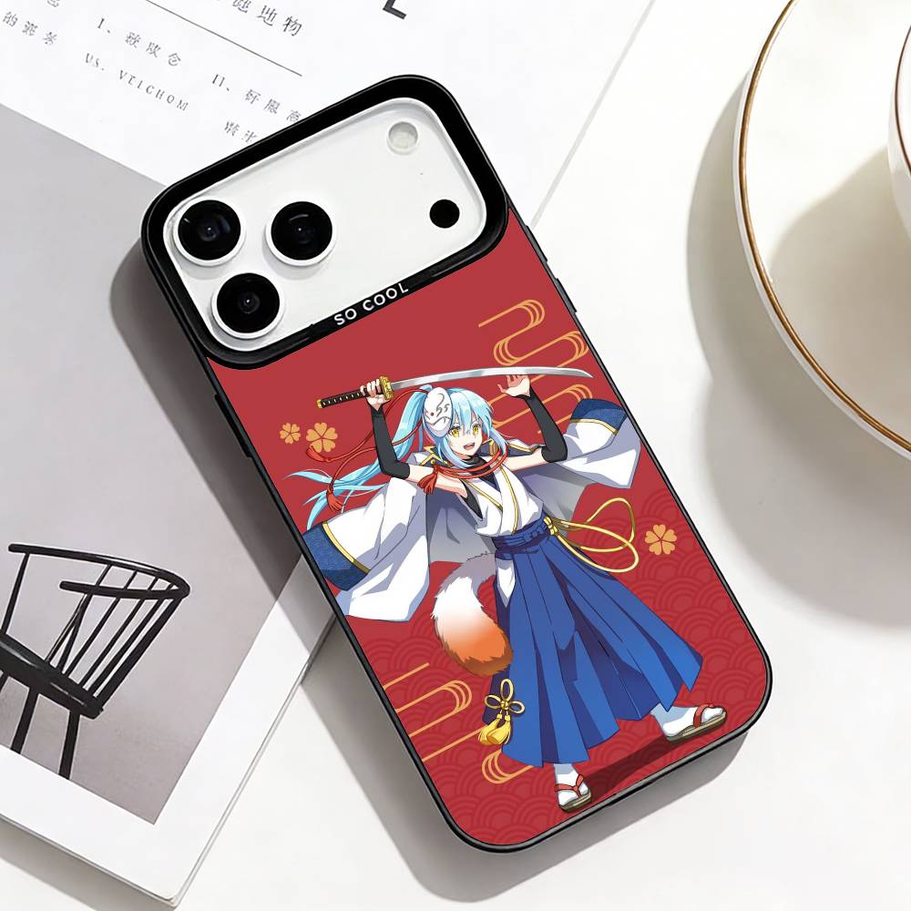 Slime Anime Rimuru Tempest Phone Case For iPhone17,16,15,14,13,12,Pro Max Black Colorful Phone case