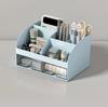 Desktop Transparent Cosmetics Storage Box Desktop Organizer With Drawers Pen Holder Stationary Storage Rack For Office Desks