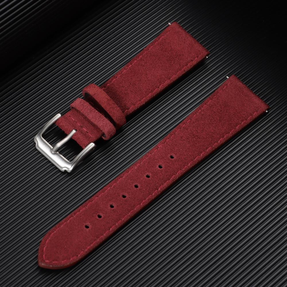 Premium Suede Leather Watch Band 18mm 19mm 20mm 22mm Quick Release Calfskin Straps for Men Women Soft Comfortable Wristband Belt