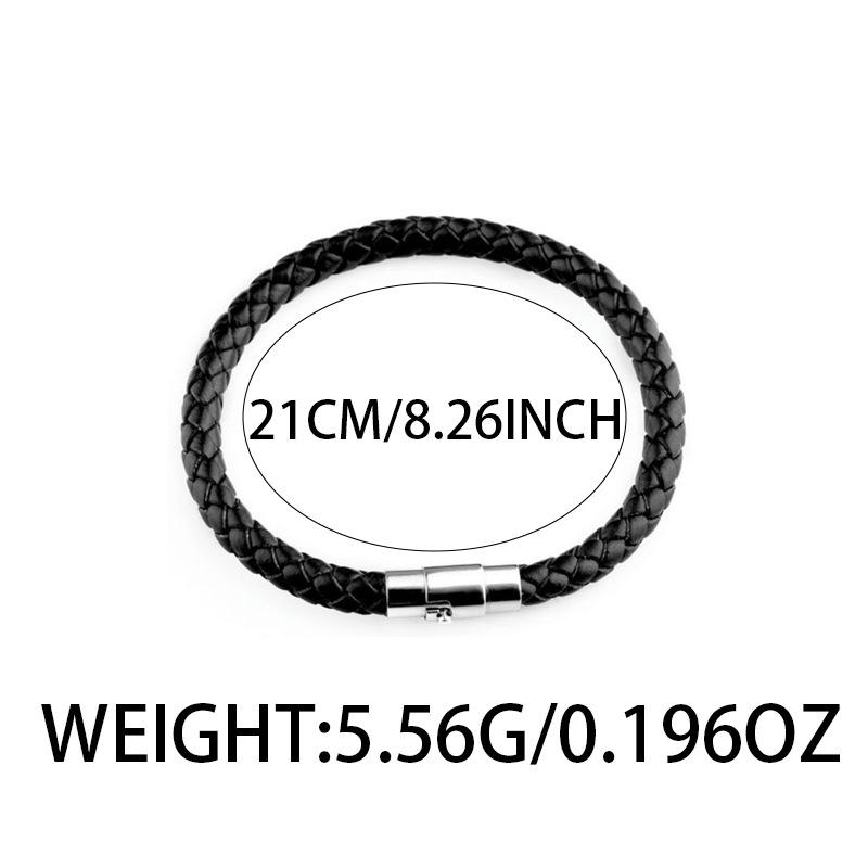Men's Woven Bracelets: Magnetic Buckle PU Hand Ropes, Personalized High-End Accessories for Daily Wear