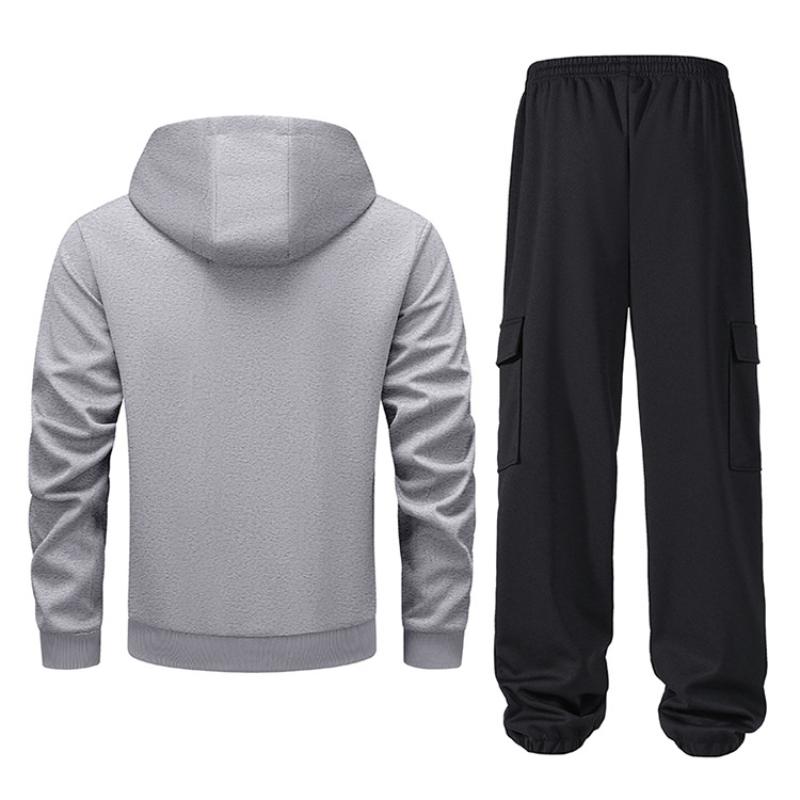 Men's Tracksuit Spring Autumn Casual Hoodie+Sweatpants 2PCS Sweatshirt Suit Men Gym Jogging Training