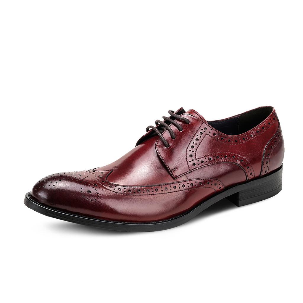 Atmungsaktive Kleiderschuhe Schnürschuhe Übergröße Hochzeitsschuhe Herren Gravierte Brogues Rindsleder Herren Business Lederschuhe