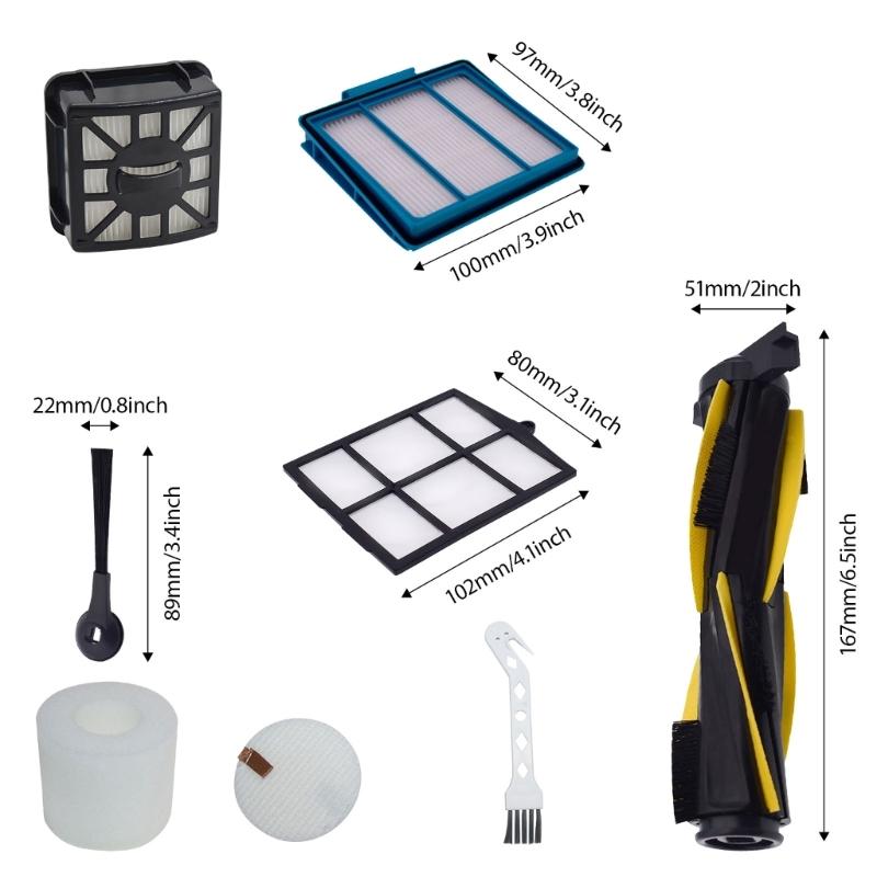 Main Brush Side Brush Filters Replacement Parts Set for AV911S, RV1000, RV1000S Robot Vacuum Cleaners Spare Parts