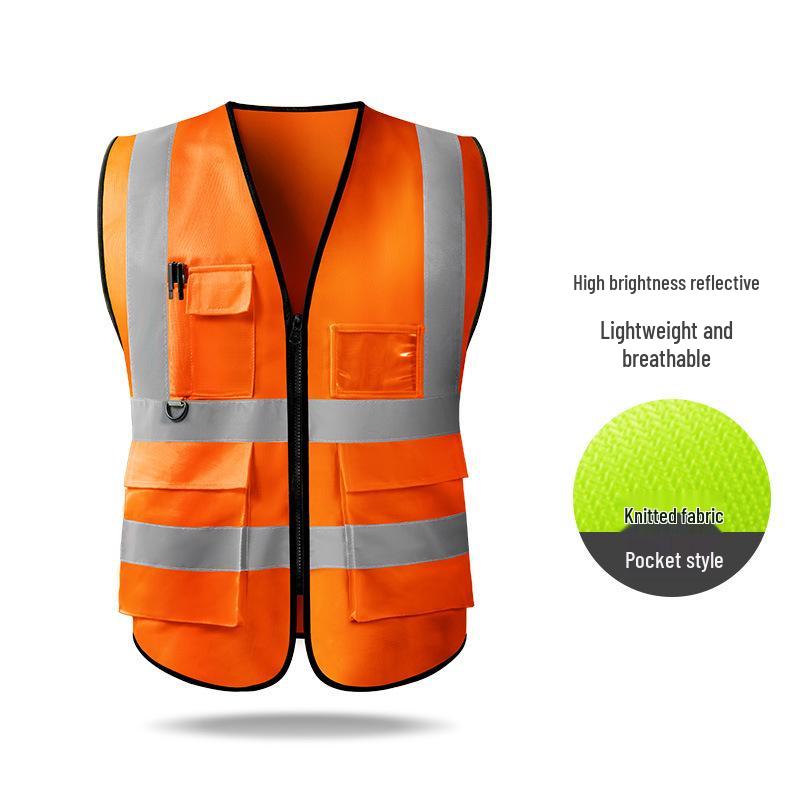 Hersteller-Sicherheitsweste mit mehreren Taschen und Reflektoren für Bau, Reinigung und Transport