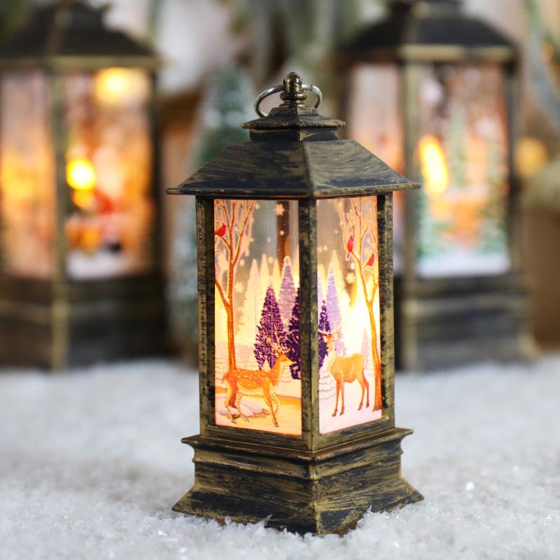 1Pc Christmas Decorations Small Lanterns Candle Lamps Electronic Snowman Night Lights Christmas Gifts Desktop Ornaments