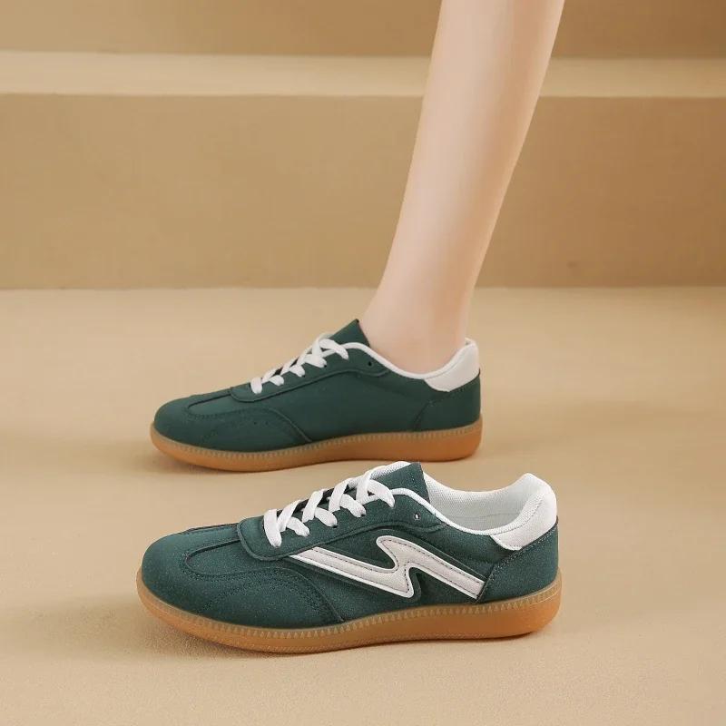 Fashion Trendy Fashion Ethical Shoes Contrast Color Niche Casual Sneakers Flat Non-slip Shoes Women Zapatos Mujer Comfortable Super Soft