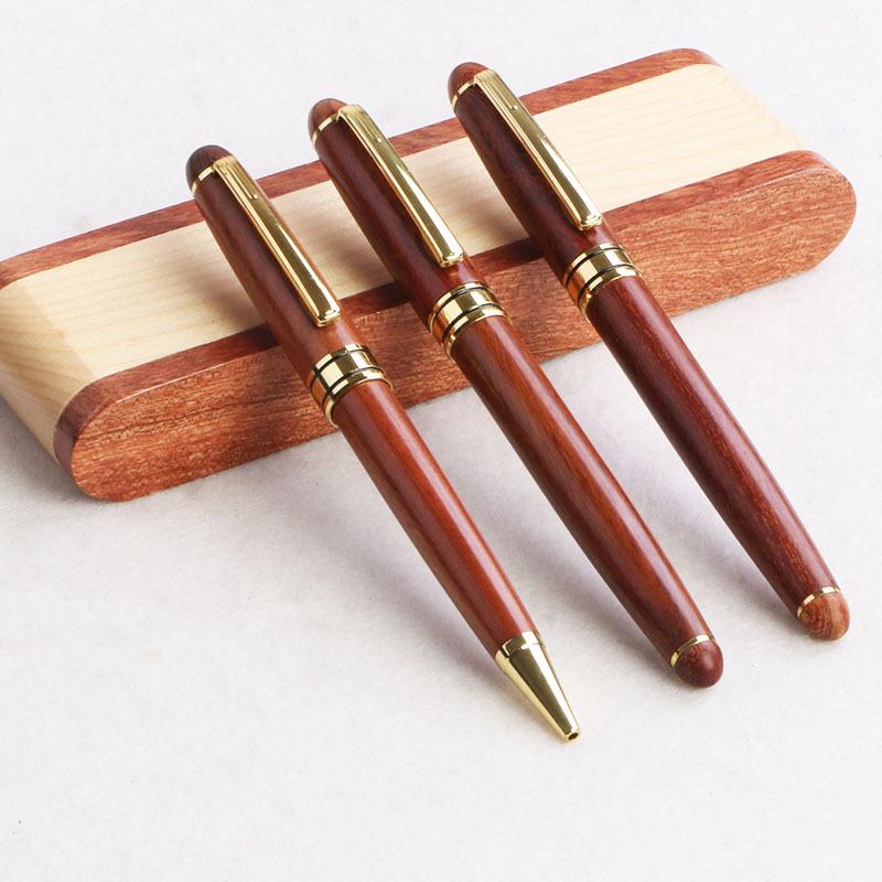 Solid Wood Rosewood Sour Branch Water Pen Signature Pen Gift Set Maple Mahogany Orb Pen Bamboo Wood Pen