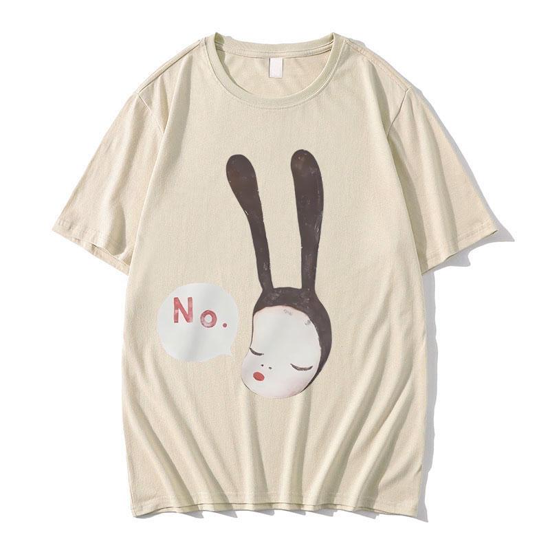 Summer Unisex Fashion Art Aesthetic Trend T-shirt Men's Casual T Shirts Yoshitomo Nara Bunny Girl No Graphic Tshirt