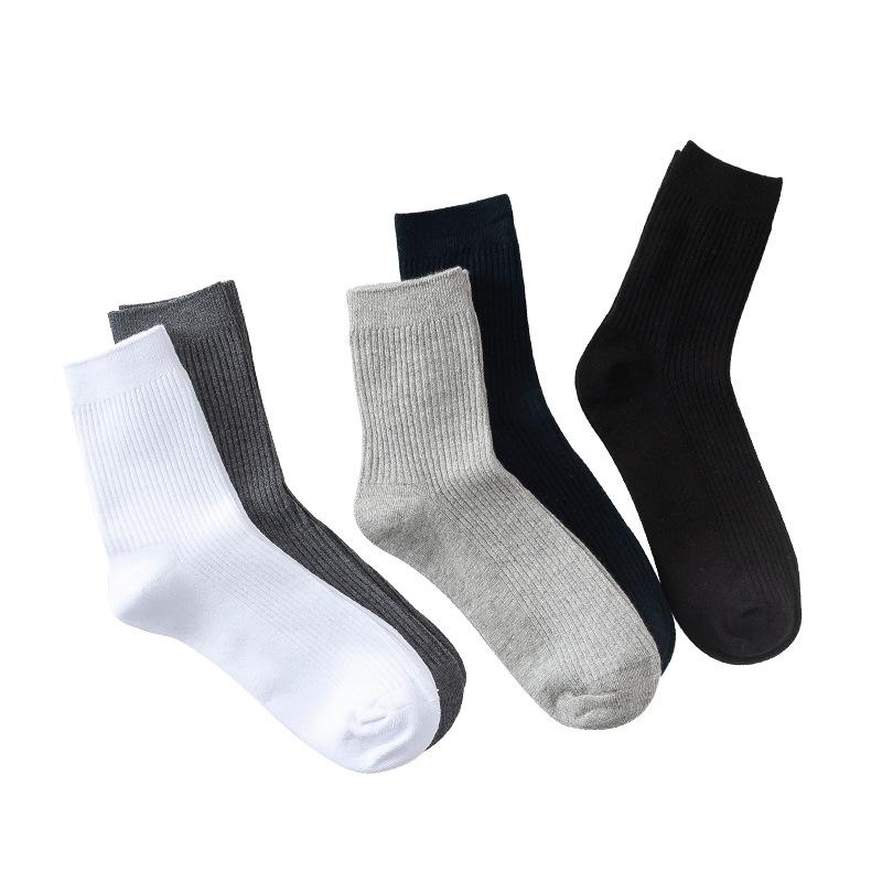Men's Autumn and Winter New Style All Match Pure Color Cotton Commercial Smoke Tube Socks