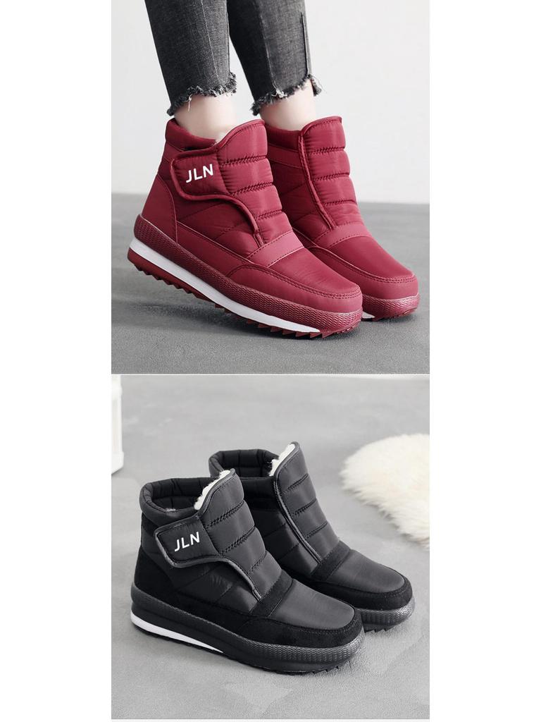 Men's and Women's Waterproof High-Top Winter Boots with Thick Velvet and Cotton Lining for Warmth