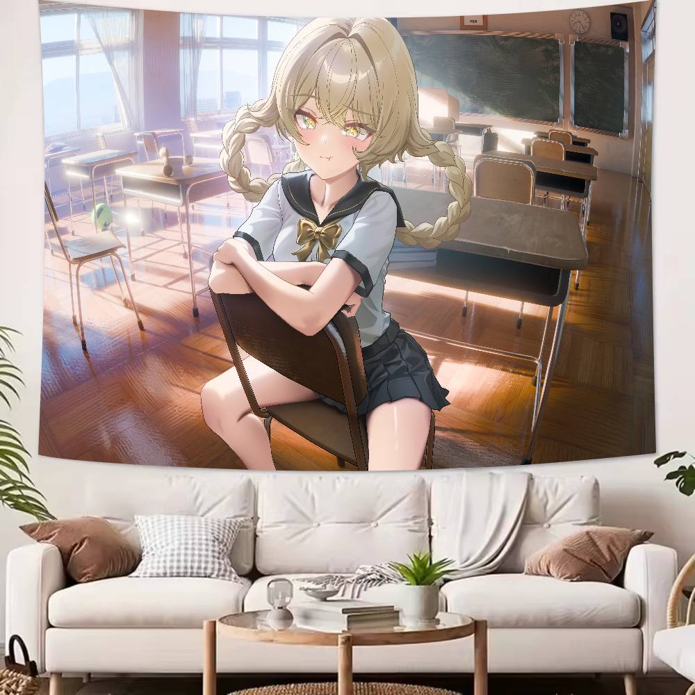 

Kawaii Jahoda Cool Genshin Impact Video Gaming Tapestry Wall Hanging Tapestries for Living Room Home Dorm Decor Art Home Decor 74x94cm(29x37in)