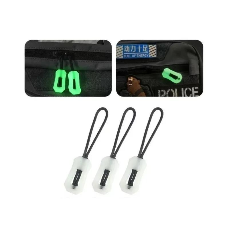 5pc Backpack Luminous Reflective Zipper Tail Rope TPU Puller Outdoors Security Mountaineer Bag Hanging Rope Prevent Loss Hike CN