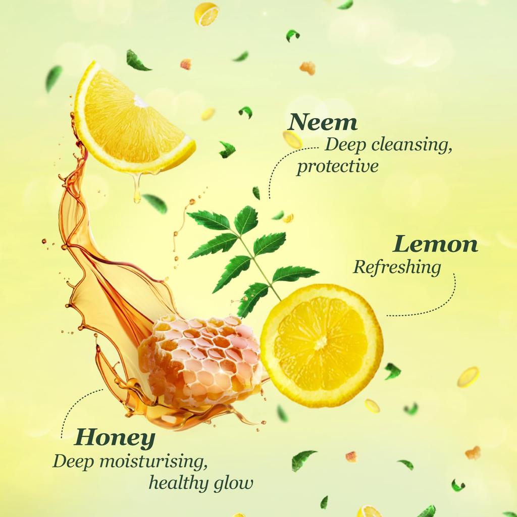 Margo Neem Naturals Soap With Goodness Of 1000 Neem Leaves Honey & Lemon For Glowing Skin (100gm X 5) Pack Of 1