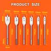 Silicone World 6PCS Three Pointed Flat Drill Hexagonal Handle Woodworking Hole Opener Wooden Board Drilling Bit Tools Set