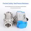 304 Stainless Steel Pneumatic Ball Valve with Quick-Connect Flange and Clamp | DN15-20