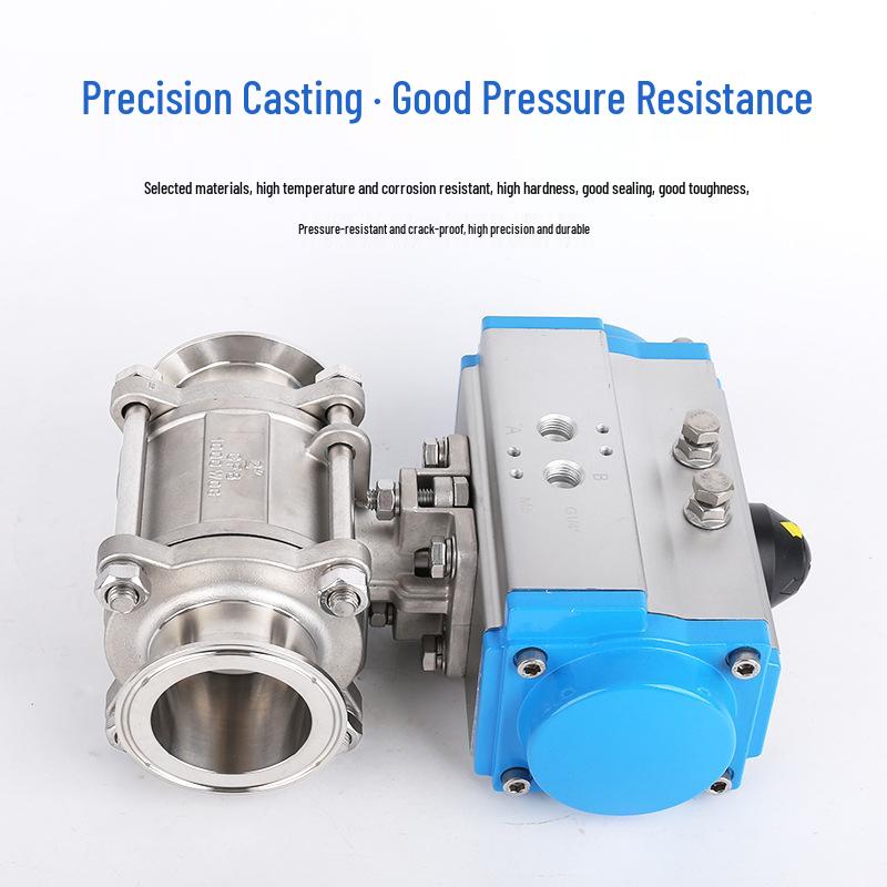 304 Stainless Steel Pneumatic Ball Valve with Quick-Connect Flange and Clamp | DN15-20