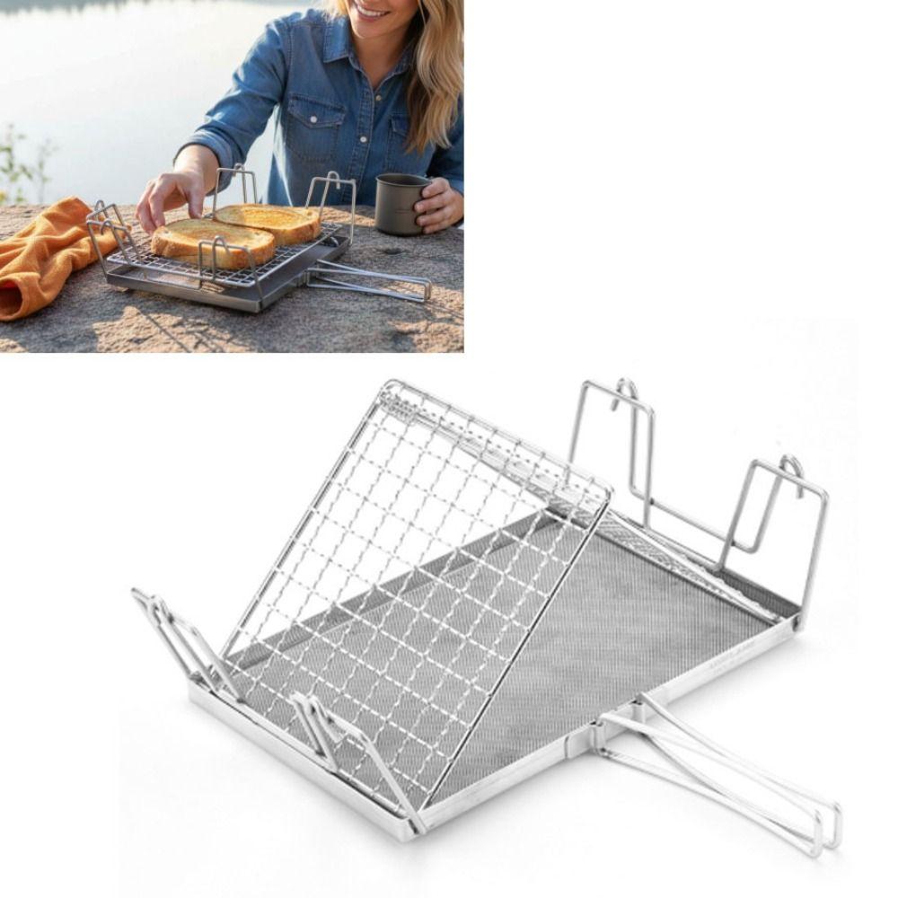 Foldable Camping Stove Toaster Stainless Steel Portable Toaster Outdoor Toaster  Backpacking