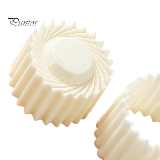 Mini-Teigformwerkzeug 2-in-1 Runde Mondkuchenform, Doppelseitige Gebäckpresse mit Muschelrand und Küchenbackwerkzeuge Spiralprägung für DIY