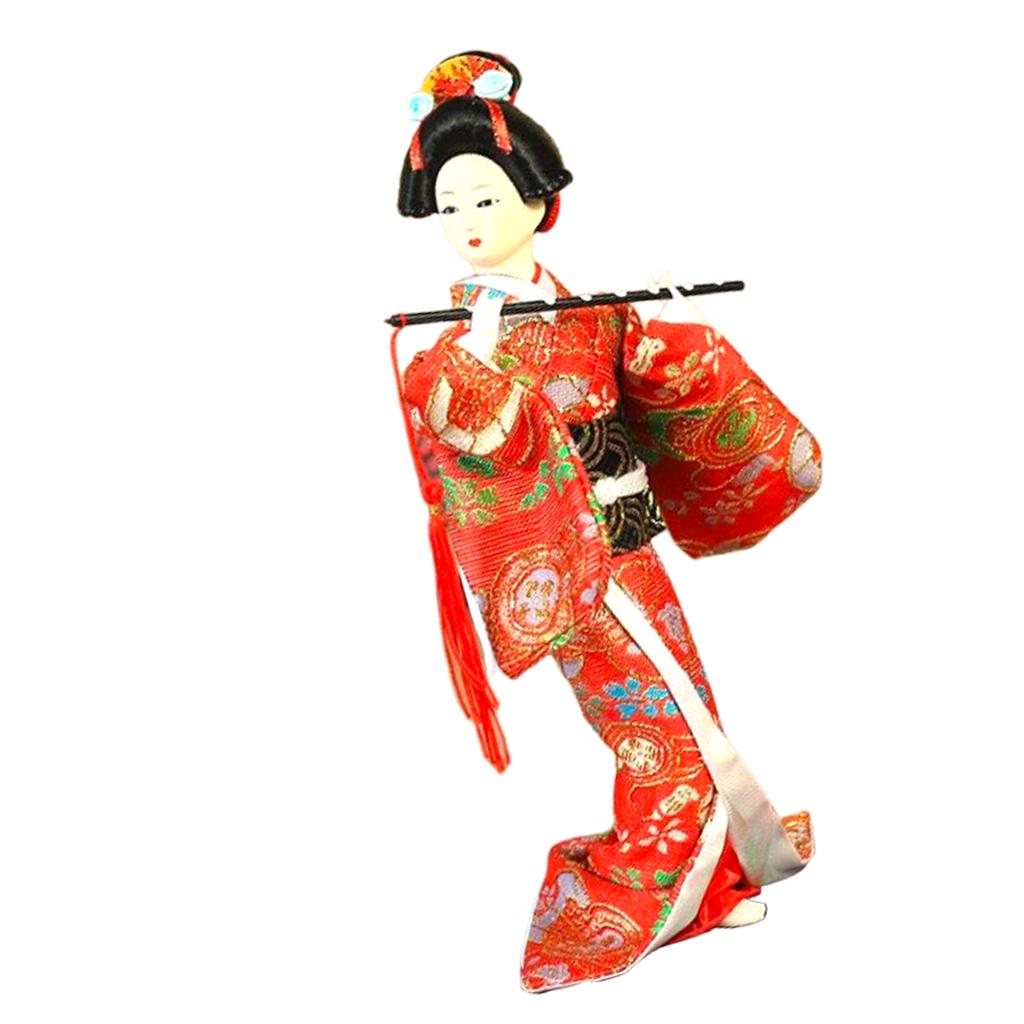 Handcrafts Geisha Kimono Dolls Tabletop Display Figurine Ornament for Japanese Themed Restaurants or Home Decors Gift