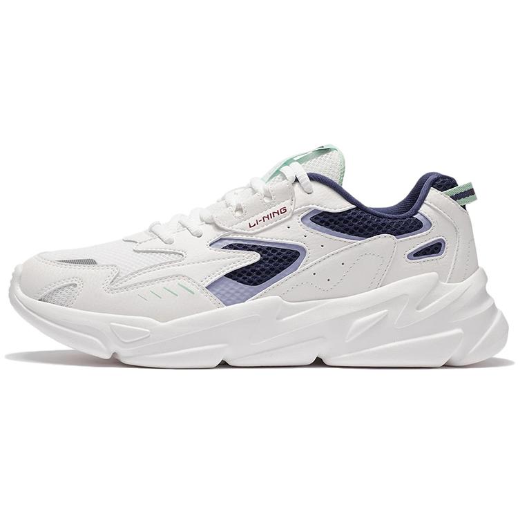 New LiNing Quiet Shadow Quiet Shadow Anti-Slip Wear-Resistant Low-Top Sports Casual Shoes White Blue AGLS053-3