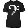 Bass Skull Clef White for Bassist Bass Guitar Player T-Shirt Long Sleeve Tee for Men Women