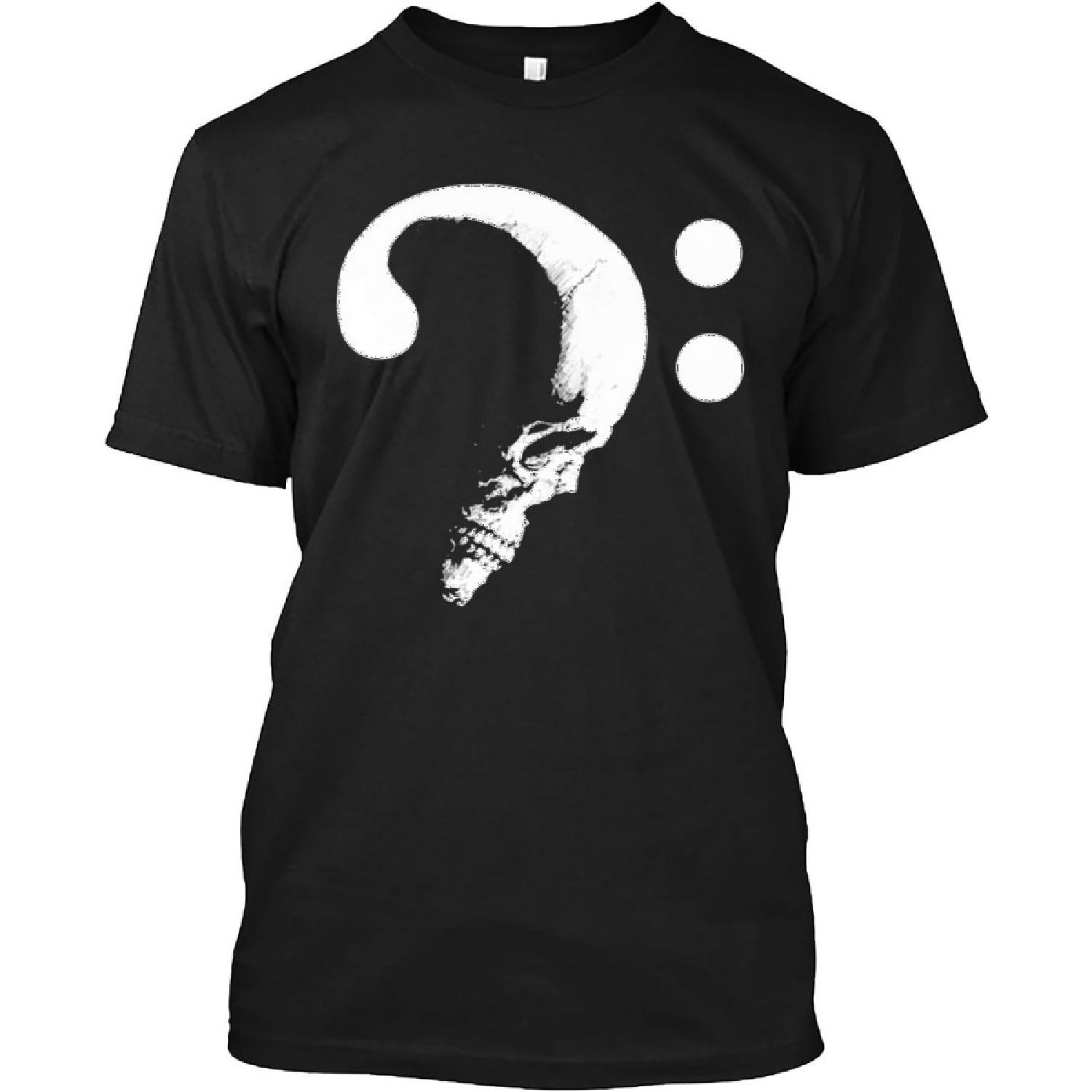 

Bass Skull Clef White for Bassist Bass Guitar Player T-Shirt Long Sleeve tee for Men Women XXXXXL чорний