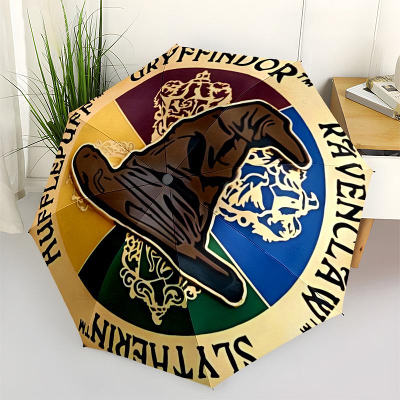 

1pc Hogwarts House Crest Automatic Folding Umbrella - Sturdy 8-Rib Polyester Canopy,Sun-Defying Travel Companion yy251023160