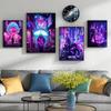 Future Cyberpunk City Poster Punk Style Night City Street Scenery Canvas  Wall  Picture for Living Room Decor Cuadro