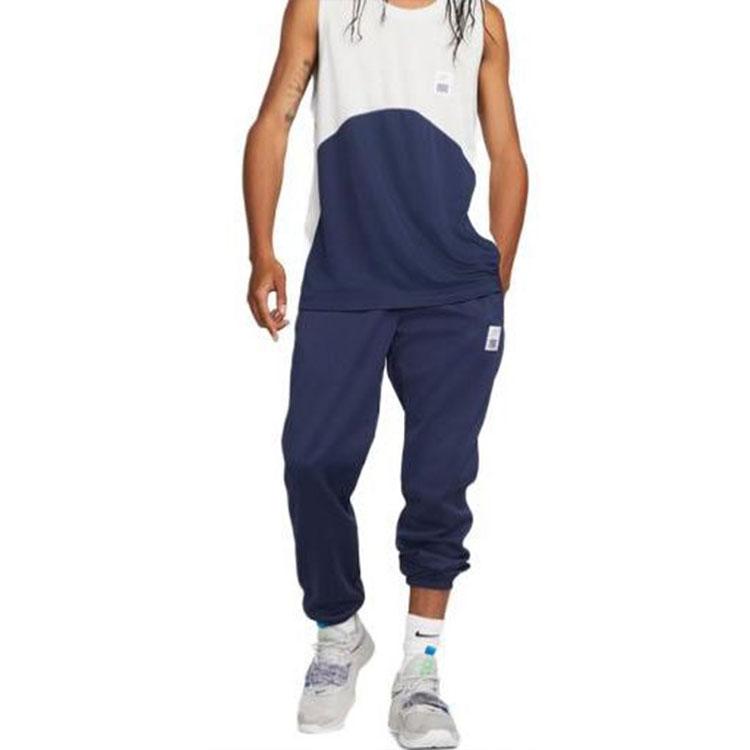 Nike Basketball Shorts Men's Dark Navy Blue Thickened And Fleece Lined Cuffed Pants DQ5825-410
