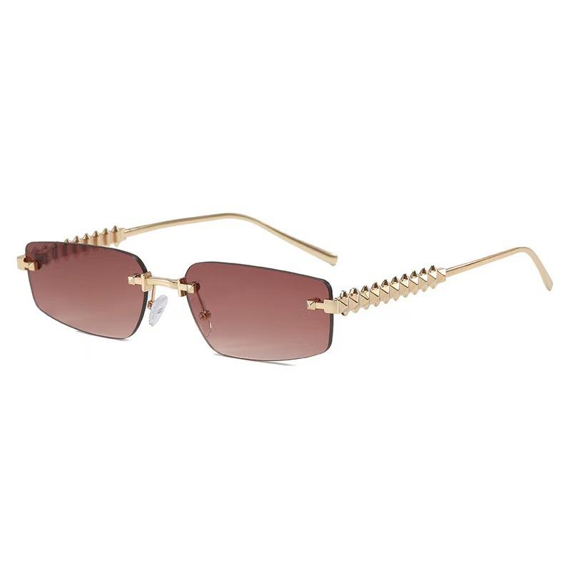 

Rectangle Shape Rimless Sunglasses ladies European American Style Female Sun Glasses Driving Hiking Men Sunglass