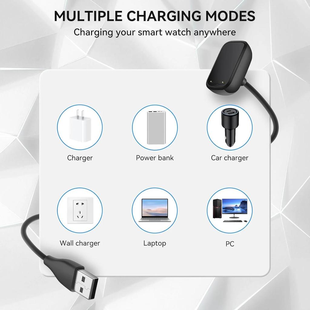 2 Pack for Fitbit Charge 5 / Charge 6 / Luxe USB Smartwatch Charger Replacement Charger