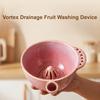 Handheld Citrus Squeezer Ceramic Berry Washing Bowl with Detachable Juicing Cone & Drain Rack, Self Rinsing Fruit Multi-functional Kitchen Gadget